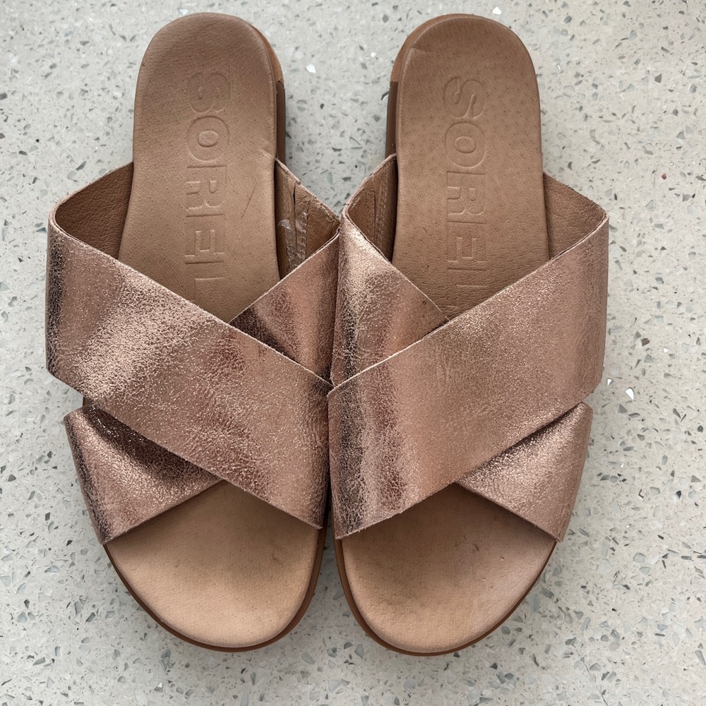 Sorel Rose Gold Slides